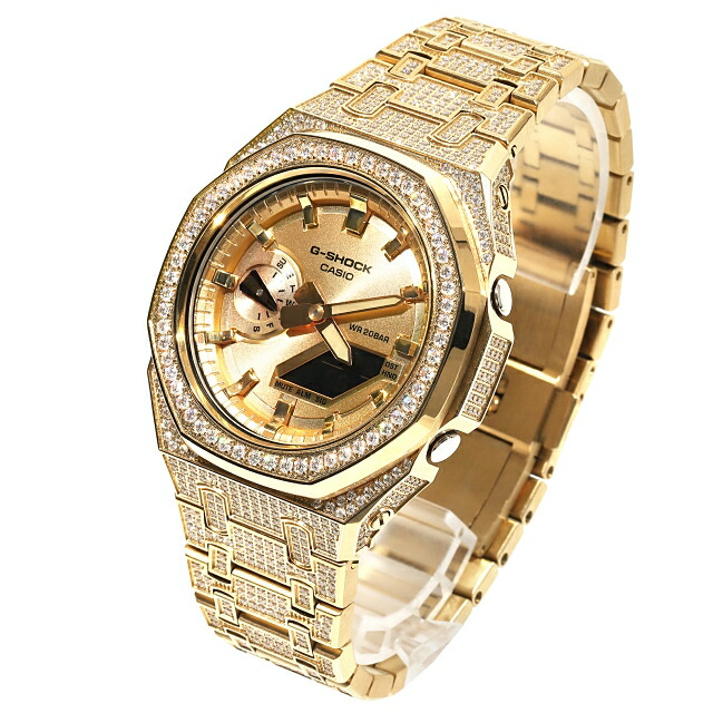 楽天市場】G-SHOCK GA2100 ゴールドフルメタル カスタム カシオーク