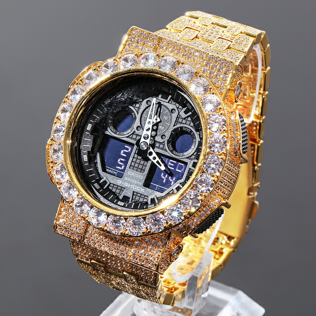 ベルト】 G ショック GA100 ゴールド フル カスタム メタリック ...