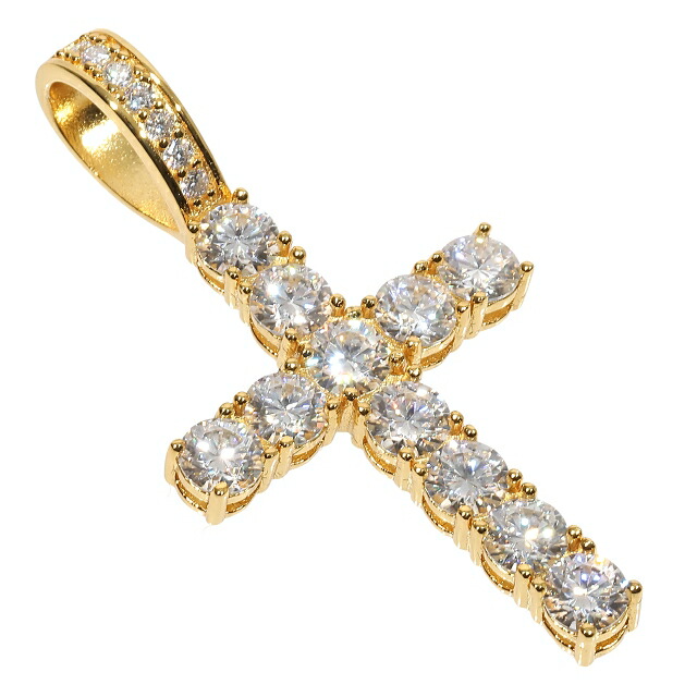 楽天市場】モアサナイト ゴールドクロスペンダントトップ Moissanite