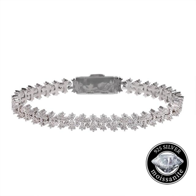 Silver 925 モアサナイト キューバンブレスレット シルバー 9mm Silver 925 モアサナイト キューバンブレスレット シルバー 9mm