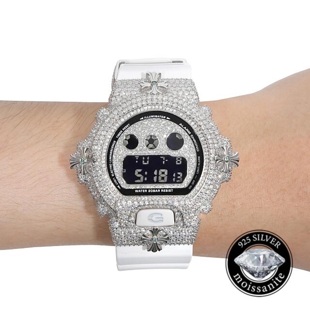 G-SHOCK CASIO カシオーク　シルバー 腕時計ジルコニア、モアサナイト G-SHOCK - G-SHOCK カスタム GA2100 モアサナイト Moissanite