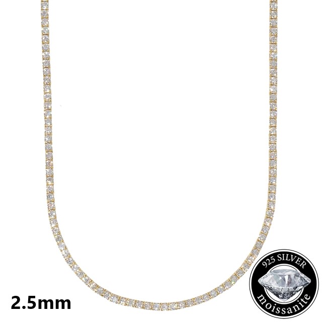 AVALANCHE ネックレス　ホワイトゴールド　テニスチェーン　モアサナイト 10K ホワイトゴールド テニスネックレス 幅3.6mm 45cm 定価