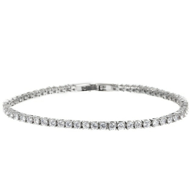 【楽天市場】テニスブレスレット ３mm CZダイヤ（キュービック・ジルコニア） Tennis Bracelet ホワイトゴールド Kronic ギフト  プレゼント 時計 メンズ レディース お祝い 誕生日【保証付】 : KRONIC Gold and Jewelry