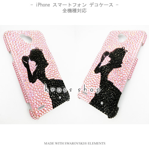 全 Disney Mobile ディズニーモバイル Dm 02h Dm 01g Iphone6 Plus Dm 01h Sh 02g Sh 05f オンラインスマホ カバー F 03f F 07e スワロフスキー ケース カバー デコ デコケース デコカバー キラキラ デコ電 プリンセス 白雪姫 シルエット ピンクベース Krossshop 店