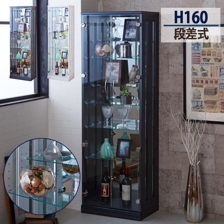 【10%OFFクーポン】コレクションケース 【段差式】コレクションボード ガラス コレクションラック 完成品 ハイタイプ フィギュア ひな壇 ケース コレクション 送料無料 棚 ホワイト