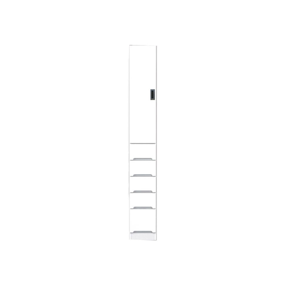 4/9先着5名【15%OFFクーポン】食器棚 すきま家具 ワイド25cm 引出し&開き戸タイプ キッチン収納 隙間収納 ダイニング キッチンボード ハイタイプ スリム 送料無料 シンプル 北欧 鏡面 ホワイト