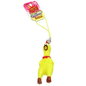 楽天市場 即納 びっくりチキン ストラップ 1個 黄色 チキン ストラップ クリスタルハート