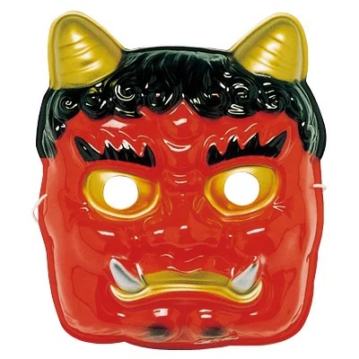 即納 鬼のお面 コスプレ 大 赤鬼 節分 鬼 赤オニ