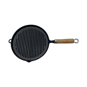 【メーカー直送】 岩鋳　南部鉄器　グリルパン(木柄付) 23029｜クリスタルハート