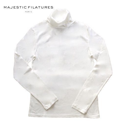 MAJESTIC FILATURES マジェスティック フィラチュール レディス コットンカシミアロングスリーブプルオーバー・タートルネックM005 FTS011 【貨物輸送無料】オーガニック フランス共和国 差し上げ物 差し上げ物