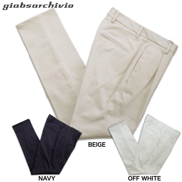 【大売り出し】giabs ARCHIVIO DANTE 700 ジャブス アルキヴィオ ダンテ・アリギエーリ メンズ 綿織物チノ ストレッチタックパンツ DANTE 700 P A5735 COTTON CINO【秋冬】【国内定め事品】【イタリア製】ベージュ 米国海軍 象牙色 紺 生み出すことり オンオフ兼用 伸ばすことズボン下 綿