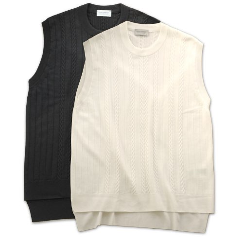 【セール】JOHN SMEDLEY ジョンスメドレー レディス クルーネックケーブル編みニットジレ【送料無料】John Smedley ハイゲージ セーター ウール ニットベスト|Mens Ladys SelectShop クランチ