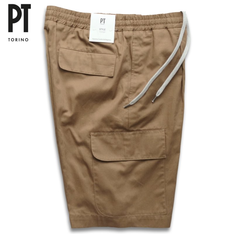 PT TORINO ピーティートリノ ライトコットンツイル カーゴジョガーショーツ SHORT 1P JOGGER CG CBBSJKZLJCL1 TM10【送料無料】ライトブラウン キャメル 薄手 ウエストゴム｜Mens Ladys SelectShop クランチ