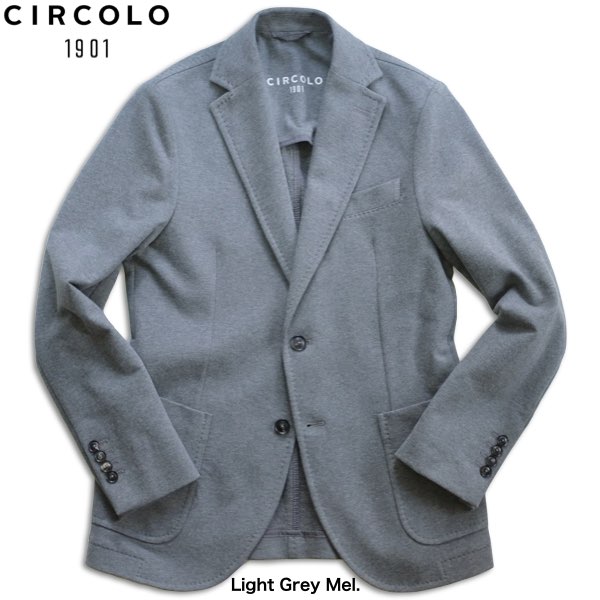CIRCOLO 1901 チルコロ 1901 メンズ ライトフリース カシミアタッチ ジャージージャケット BLAZER LIGHT FLEECE CN4925【国内正規品】【秋冬】【ウォッシャブル】セットアップ可 ライトグレー 灰色 コットン フェルパ 旅行 出張 羽織モノ|Mens Ladys SelectShop クランチ