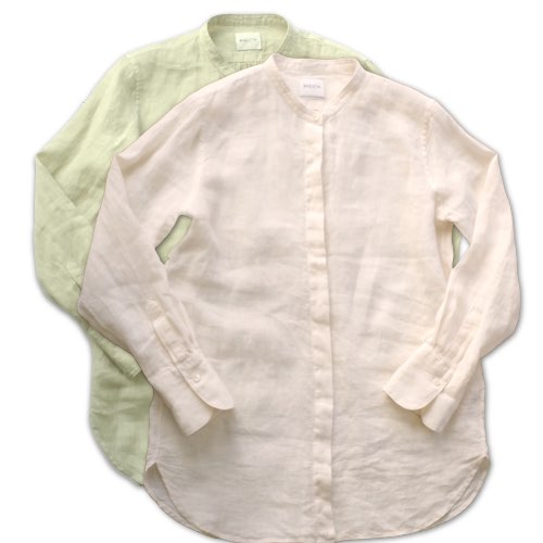 【大売り出し】Bagutta  バグッタ レディス ダンス楽隊色つや ロングスリーブリネンシャツ【貨物輸送無料】トップ 麻100% ロング衣袂 長袖 トップ