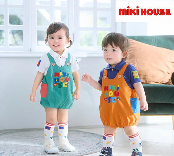 ★★【送料無料】ミキハウス mikihouse ロンパース S(70-80cm)・M(80-90cm) ベビー服 子供服 オールインワン 男の子 女の子 プレゼント ギフト 出産祝い｜ＫＩＤＳ-ＳＴＹＬＥ　ホアシ