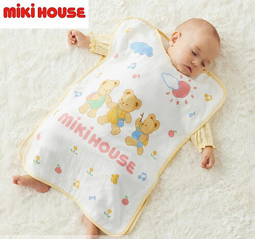 ★★【貨物輸送無料】ミキハウス mikihouse ガーゼスリーパー もの言う花 キッズ もの言う花装置 乳飲み子 ちびっ子 日本製 差し上げ物 祝賀会 差し上げ物 お睡眠時間 10%OFF