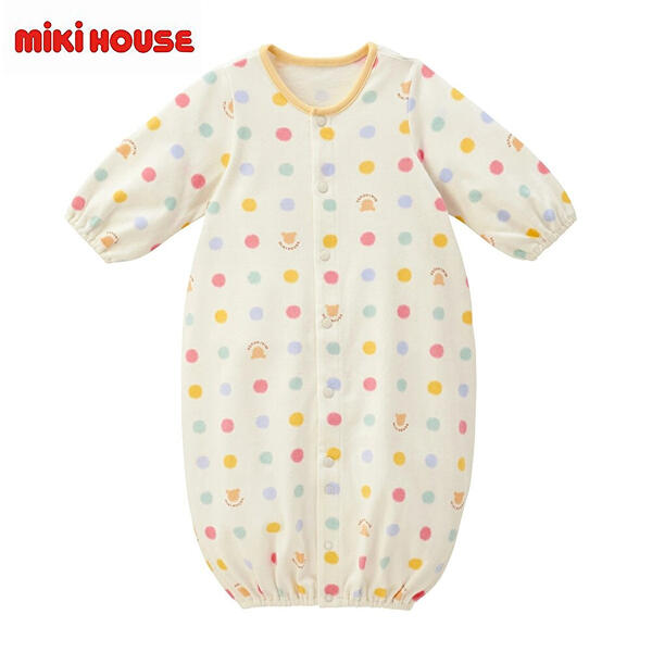 ★★【貨物輸送無料】ミキハウスmikihouseマルチ一点柄ツーウェイオール 50-60珊 日本製 ベビー服 ちびっ子服 ロンパース お嬢さん お坊っちゃん 乳飲み子 新生児 差し上げ物 祝賀会 差し上げ物 生み出すこと祝賀会 生み出すこと準備すること 取りまかなう櫂 通年 綿 長袖 2way 10%OFF