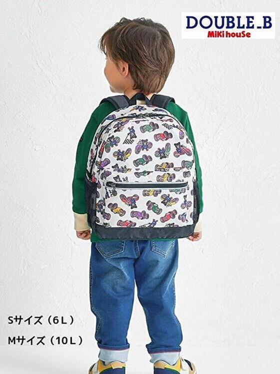 ★★ダブルＢ ミキハウス mikihouse 総柄リュック M【10リットル】キッズ 総柄かばん 男の子 女の子 通園通学｜ＫＩＤＳ-ＳＴＹＬＥ　ホアシ