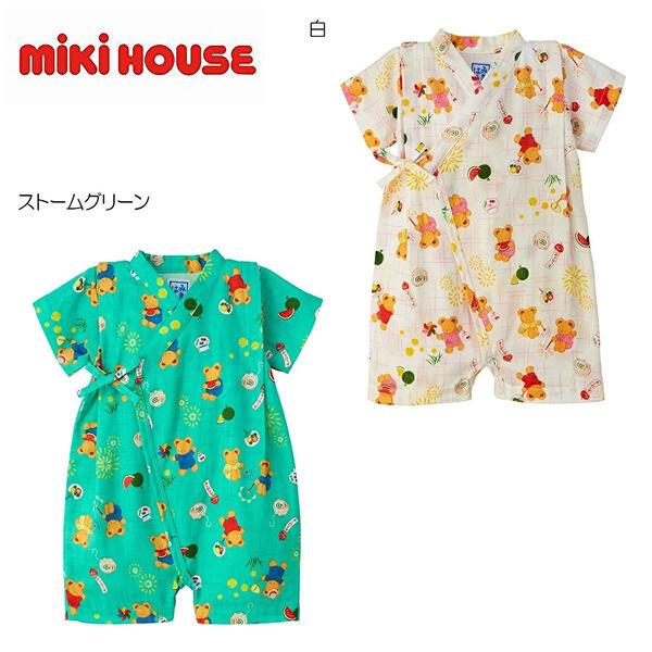 ★★【貨物輸送無料】ミキハウス mikihouse ベア 甚平櫂・S(60-70糎)・M(70-80糎) 日本製 もの言う花装置 もの言う花 みどり児 お坊っちゃん 御嬢さん 夏まつり お祝い事 10%OFF