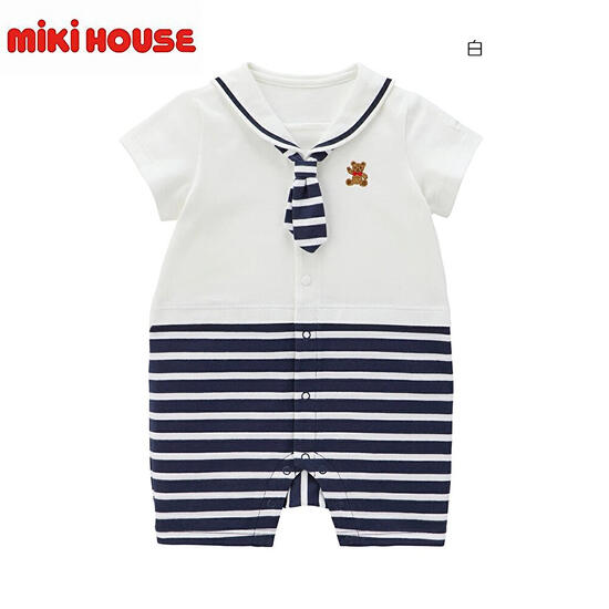★★【送料無料】【10%OFF SALE】ミキハウス mikihouse ショートオール 70cm・80cm・90cm 日本製 ベビー服 子供服 ロンパース 女の子 男の子 前開き
