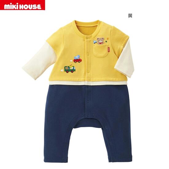 ★★【送料無料】ミキハウスmikihouse カバーオール 70cm・80cm 日本製 ベビー服 子供服 ロンパース 女の子 男の子 赤ちゃん 新生児 ギフト お祝い プレゼント 出産祝い 前開き 暖かい 長袖 15%OFF｜ＫＩＤＳ-ＳＴＹＬＥ　ホアシ