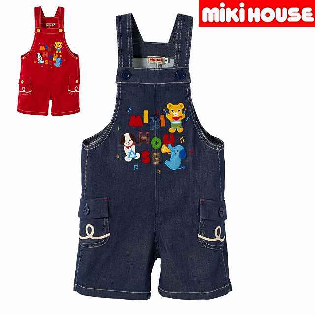 〇〇【40%OFF】ミキハウスmikihouse ワッペン刺しゅう付きオーバーオール ・M(80-90cm)・L(90-100cm)・LL(100-110cm) ボトムス オーバーオール オールインワン 女の子 男の子｜ＫＩＤＳ-ＳＴＹＬＥ　ホアシ