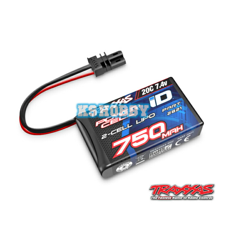 Traxxas トラクサス 1/18 TRX-4M 純正リポバッテリー 2S 750mAh 20c IDコネクター 2821