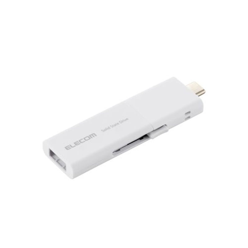 エレコム USB Type-C(TM)/USB-Aコネクター対応外付けポータブルSSD ESD-EWB0250GWHR ホワイト　SSD：250GB