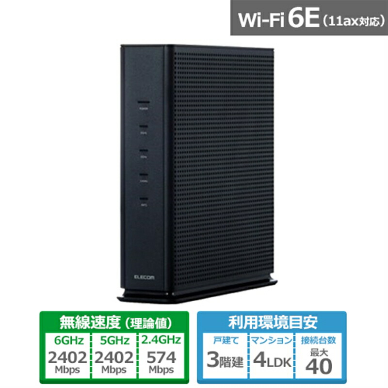 【楽天市場】エレコム Wi-Fi 6(11ax) 4804+1147Mbps Wi-Fi 2.5ギガビットルーター WRC-X6000QS-G :  ケーズデンキ 楽天市場店