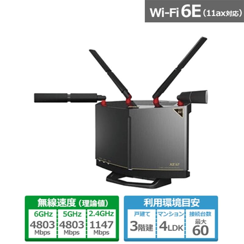 楽天市場】バッファロー（Buffalo） Wi-Fiルーター(Wi-Fi 6E対応) WXR