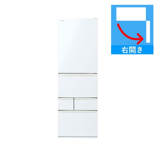 【納期約2週間】【配送設置商品】東芝 5ドア 右開き 冷蔵庫 GR-A470GSH(EW) 465L グランホワイト VEGETA ベジータ GSHシリーズ 「270L~499L」|シープワン