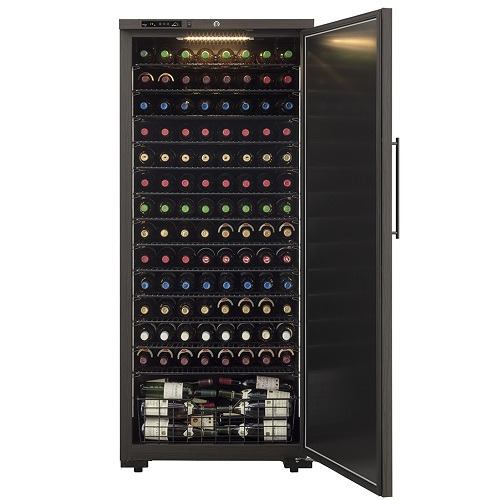 【納期約3週間】【配送設置商品】フォルスタージャパン ST-409(WK) ロングフレッシュ ワインセラー 日本製 120本収納 右開き 鋼板扉 新冷媒 25年モデル ウッドブラック　ST409(ﾜｲﾝｾﾗｰ)「270L～499L」｜シープワン