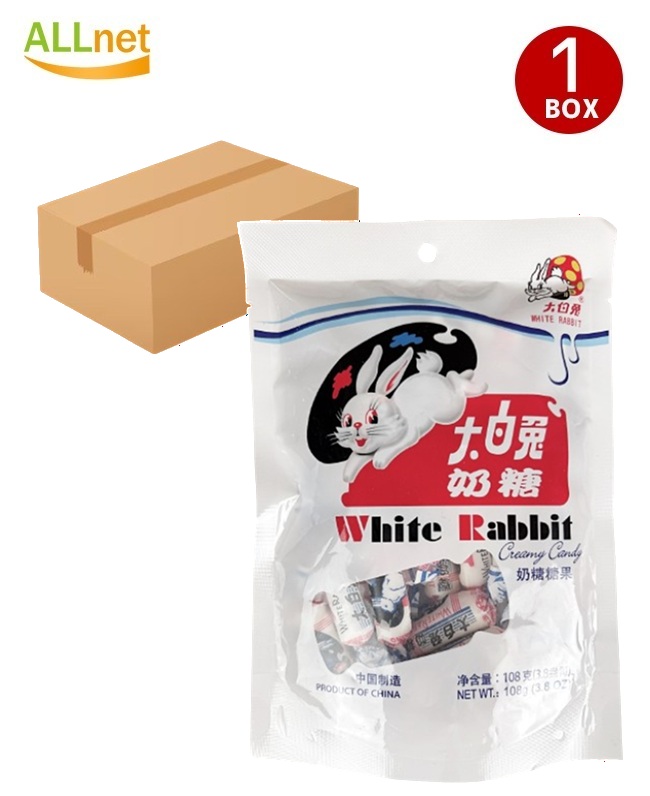 大白兎 大白兔 ミルクキャンディ 牛乳飴 ミルクティー風味キャンディ 108g&times;96袋セット(1box)【一部地域 送料無料】｜中国お菓子 ロングセラー ミルク飴 ソフトキャンディ 人気 定番 お土産 中国お菓子 お土産需要【6926719110066】｜オールネショップ 18,396円