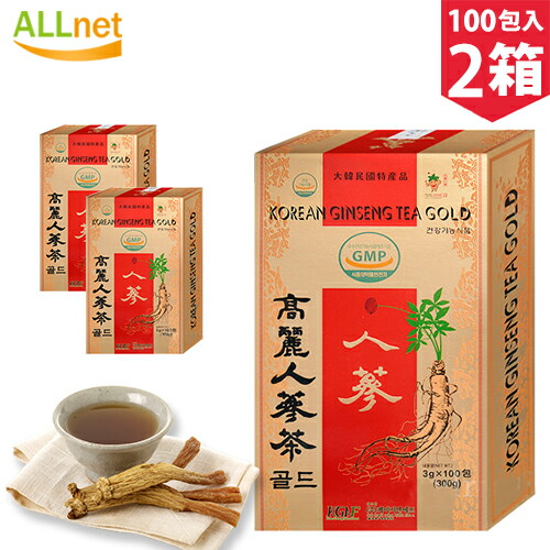 楽天市場】高麗人蔘茶 GOLD 100包 KGNF 高麗人参 紙箱 インサム