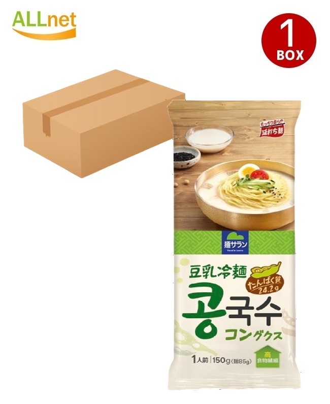 【麺サラン】豆乳冷麺 コングクスセット(1人前)150g&times;24袋セット 韓国風豆乳冷麺 韓国伝統料理 豆乳スープ付き 冷製麺 韓国食品 本場韓国の味 韓国冷麺 コングクス 韓国料理 簡単調理｜オールネショップ