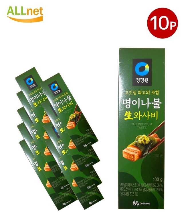 送料無料 清静園 ギョウジャにんにく入りワサビ  100g×10個セット チョンジョンウォン ミョンイナムル 生わさび