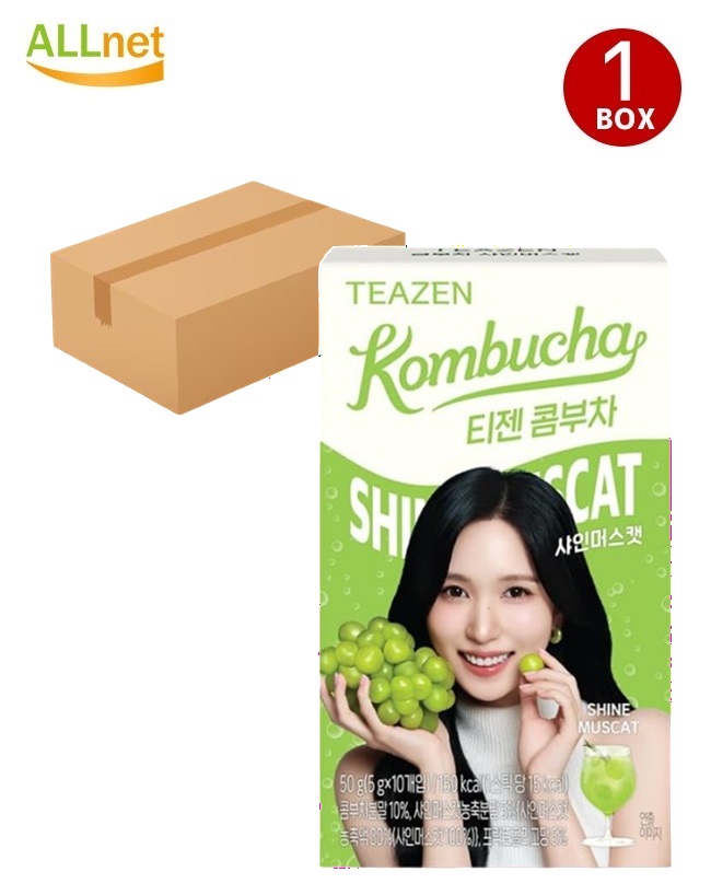 TEAZEN コンブチャ シャインマスカット KOMBUCHA 50g(5g×10包)×12箱 コンブチャ 乳酸菌水もの 醗酵水もの 茶の葉 炭酸水もの 細末手合い 檸檬味 TWICE ティーゼン コンブチャ 檸檬