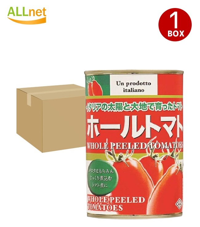 【まとめてお得・送料無料】朝日食品 イタリア産 ホールトマト(缶)400g×24個セット