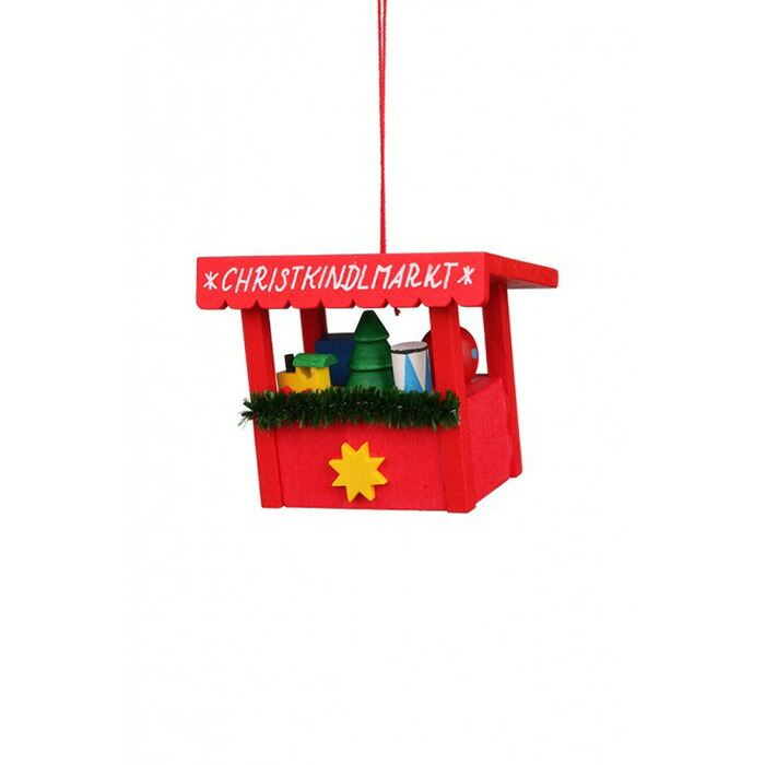 CHRISTIAN ULBRICHT/ウルブリヒト☆オーナメント☆クリスマスマーケットのおもちゃ売り ドイツの木工芸品(幅6.3cm 高さ5.3cm 奥行き4.8cm) クリスマスツリー 装飾 ザイフェン 本場 雑貨 かわいい 贈り物  CHRISTMAS MARKET WITH TOYS ORNAMENT 100670