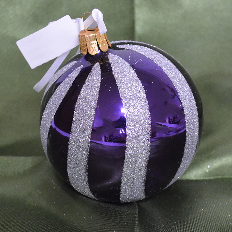 Ksinteronline The Glass Ball 8cm Purple Stripe Ball Glitter