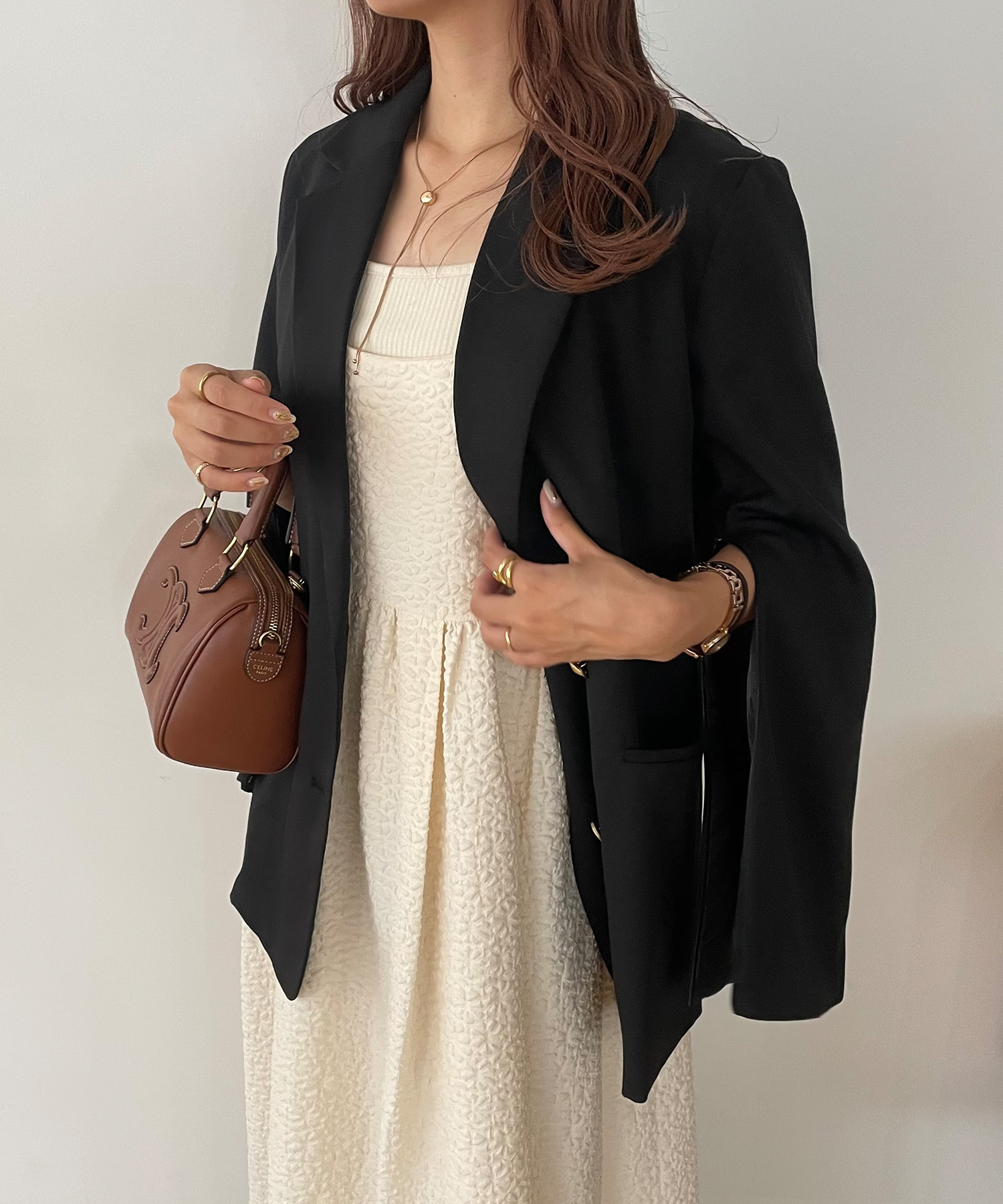 楽天市場】【SALE】再値下 サテン テーラード風 オープンカラー