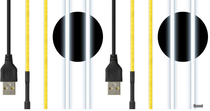 【送料無料】(超極細) 線状の3mm 貼レルヤ USB (昼光色) 2m 狭い場所にも設置できる超極細LEDライト 両面テープで好きな場所に貼り付け可能 ハサミでカットして長さの変更ができます 6000K JTT Online (&times; 2)｜ksmart