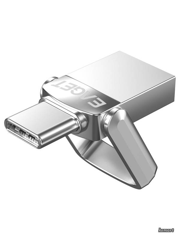 【送料無料】USBメモリ 256GB 超小型 タイプC USB3.0 最大150MB/s USB-A & USB-C 両対応 スマートフォン ノートパソコン タブレット 車載 ゲーム機 メタル シルバー｜ksmart