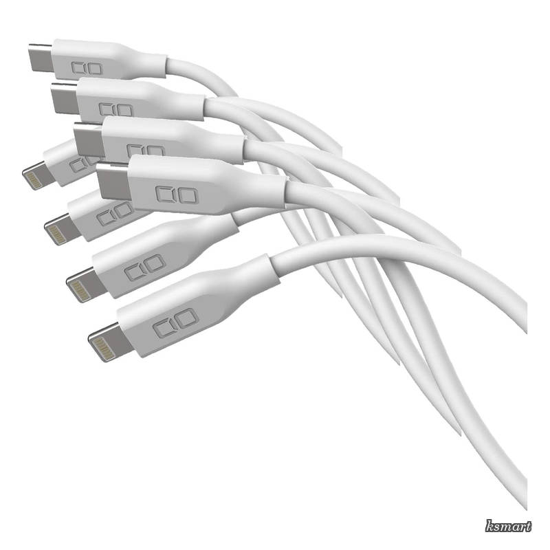 【送料無料】柔らかいシリコンケーブル CIO-SL30000-CL USB-C & ライトニング(Lightning) 充電ケーブル タイプC(Type-C) PD 急速 絡まない 30000回折り曲げ対応 (1m ホワイト) (&times; 4)｜ksmart