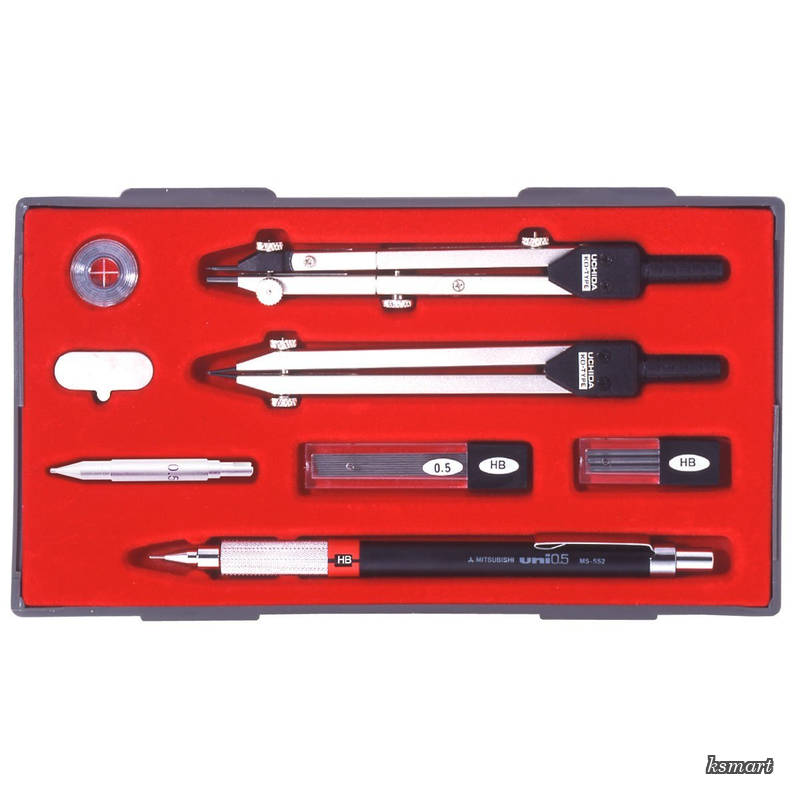 ウチダ KD型製図器 SEセット 『SE10品組 鉛筆製図セット』 010-0004 設計製図用品|ksmart