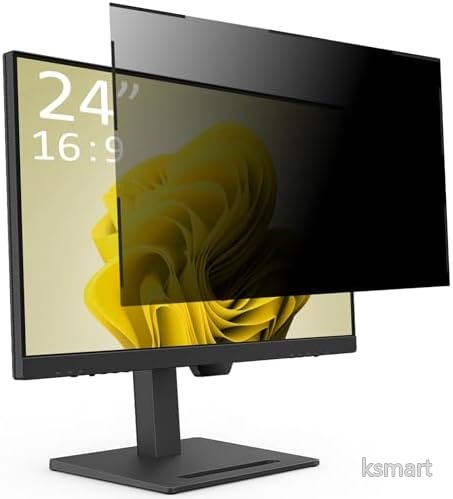 【送料無料】24インチ 16:9 マグネット式 覗き見防止フィルター ブルーライトカット アンチグレア仕様 フレームレスモニター専用 非光沢タイプ 541x306mm プライバシーフィルター 簡単着脱 反射防止｜ksmart