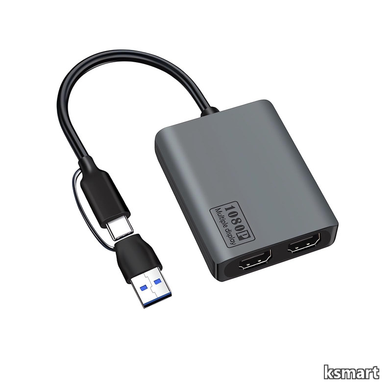 【貨物輸送無料】3.0/type-C相応うデュアルHDMI見せびらかすアダプター MST USB A/C HDMI 取り替えっこアダプター US B-A/C 界面 押しひろげる 1920*1080P 60サイクル US B Type A/C から デュアル HDM I