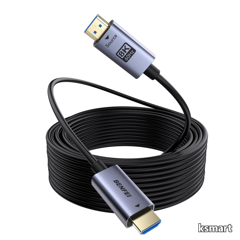 【貨物輸送無料】8K HDMI 2.1 グラスファイバー有線テレビ 30m 100フート - 8K@60サイクル、4K@240サイクル、48Gbps 高速道路、壁内架線相応う CL3 標準尺度、eARC/活動的HDR/HDCP 2.3 相応う - なおなお書き5、