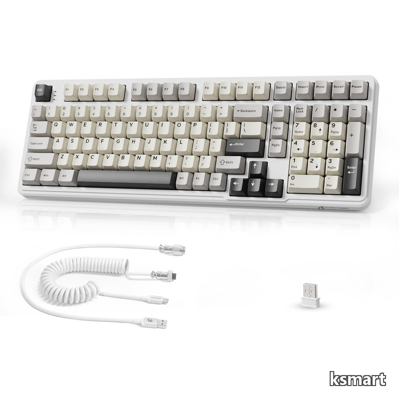 【送料無料】× ATTACK SHARK X98PRO ゲーミングキーボード 98キー 3モード接続(Bluetooth/2.4G/有線)メカニカルキーボードワイヤレス ガスケット構造 5層消音設計 カス|ksmart